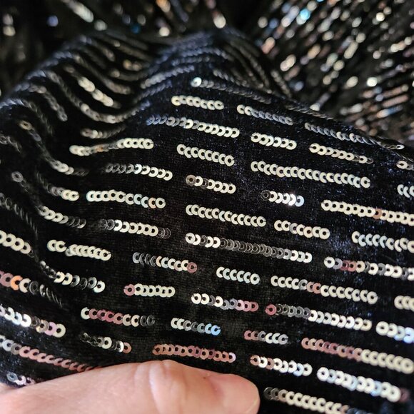 Lane Bryant Crossover Black Silver Sequin Velvet Sheath Dress Plus Size 14 NWT - Picture 4 of 9